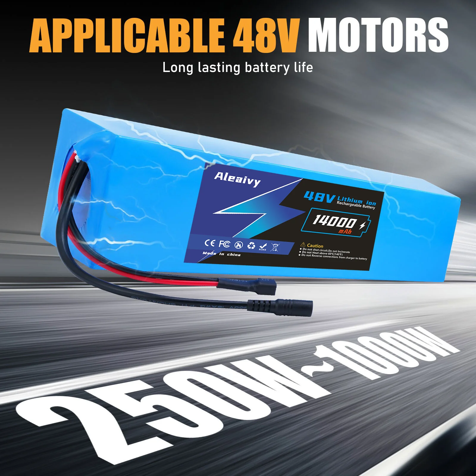 Batterie Li-ion de remplacement haute puissance 48V 14ah pour Scooter électrique/vélo, longue durée de fonctionnement, Pack Rechargeable ultraléger