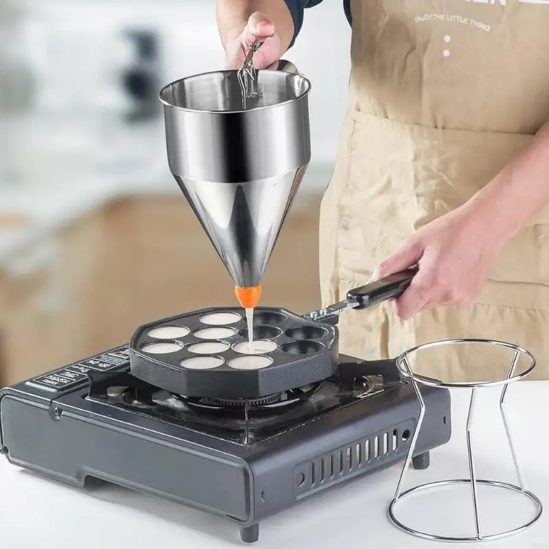 Stainless Steel Batter Dispenser 1200ML Pastes Dispenser Suitable for Perfect Pancakes Cupcakes Waffles Includes Stand 