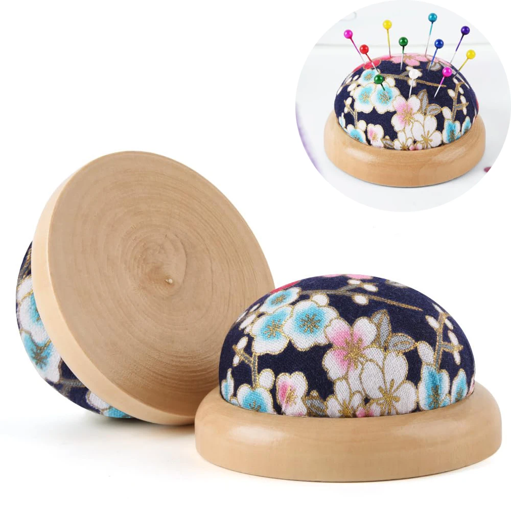 

1Pc Color Wooden Base Flower Printing Needle Pin Cushion Holder Sewing Kit DIY Craft Sewing Pin Pincushions Sewing Accessory