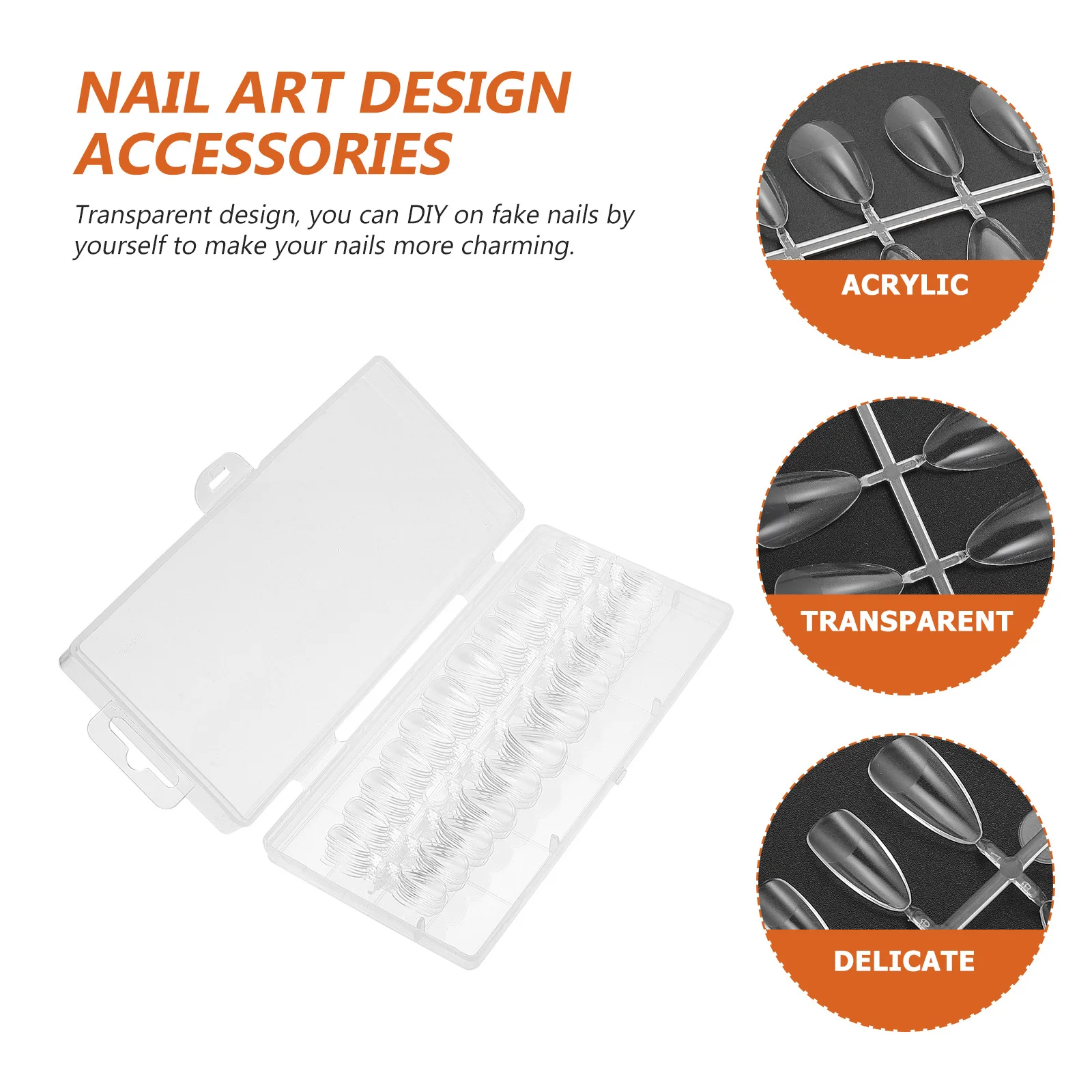 

240Pcs Seamless Detachable Nail Patches Transparent DIY Fake Nails Full Cover Manicure Nail Art Accessories for Party Daily Use