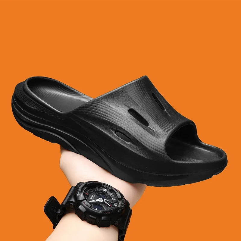 الأولاد موضة صنادل أرضية رياضية غير رسمية 2024 في الهواء الطلق عدم الانزلاق نعال شاطئ الرجال الوجه يتخبط صنادل الحمام