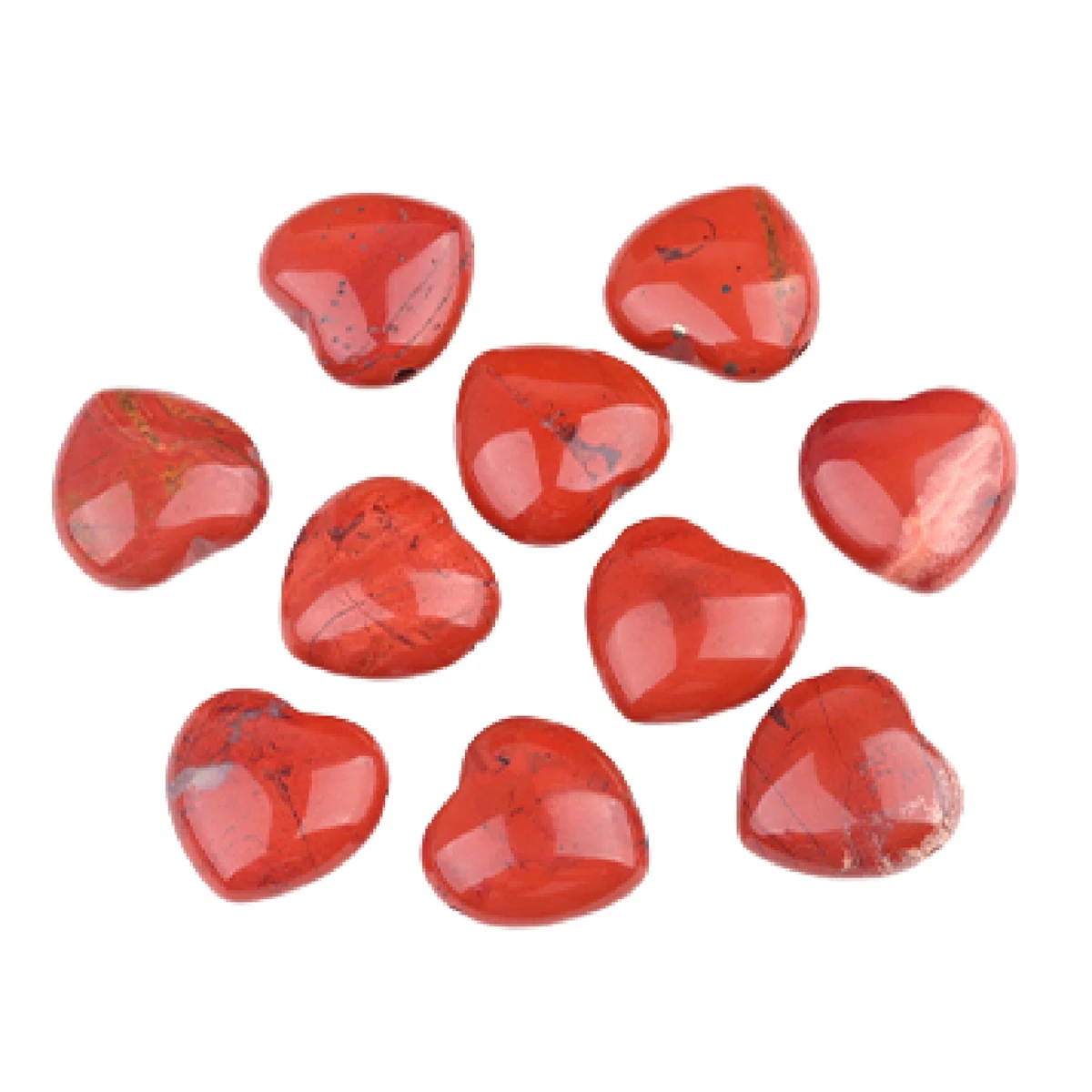 25MM Red Jasper Compact Heart Hole Beads Crystal Natural Stone Beads DIY Beads for Jewelry Making