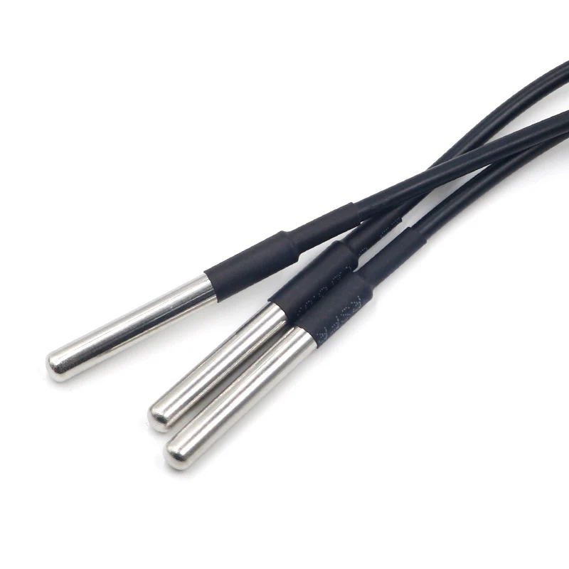 DS18B20 digital temperature sensor Probe Water temperature detection wire Stainless steel package waterproof type 1 m 2 m