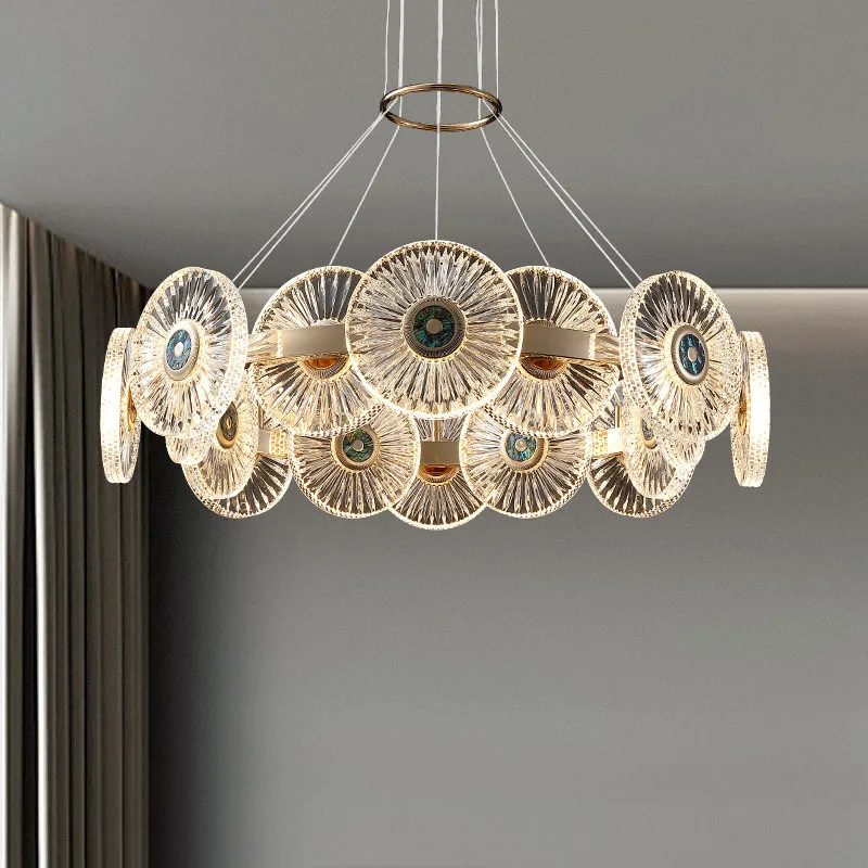 

Modern Luxury Crystal Chandelier for Living Room & Dining Room Adjustable Hanging Height LED Ceiling Light