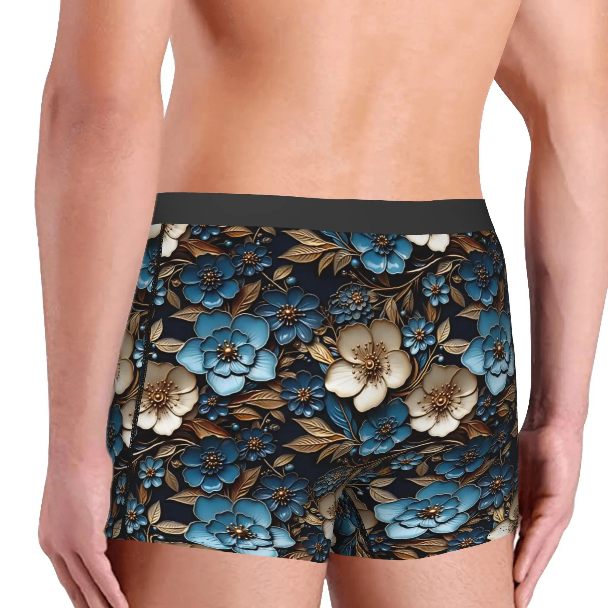 Fashion Fashion Trend 3D Flowers Boxers Shorts Panties Men's Underpants Breathable Luxury High 3D Floral Briefs Underwear