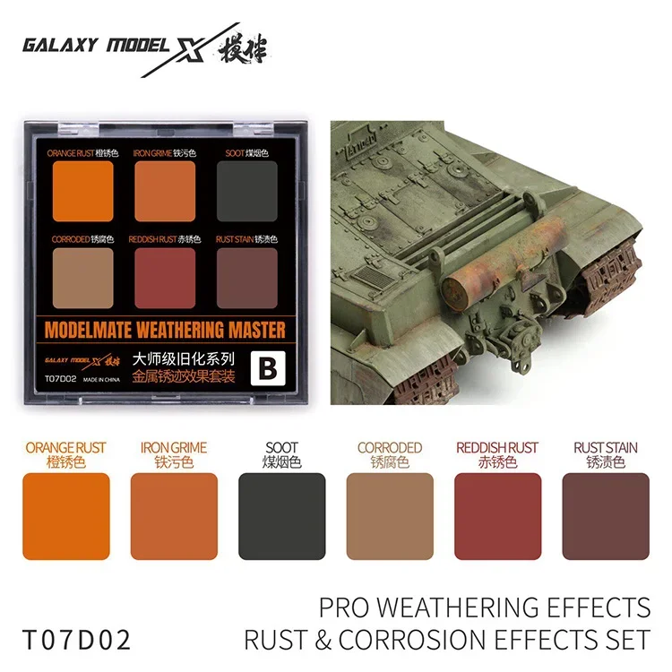 Galaxy T07D01-T07D06 6 Farben Weathering Master Pastellpulver-Set für Gunpla Militärmodell Figuren Diorama Realistische Effekte DIY – Detail 9