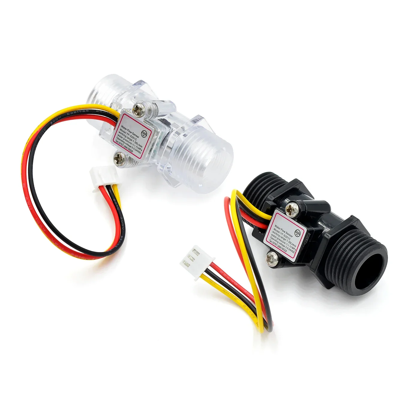 Transparent Black Flow Meter YF-201C Water Flow Sensor Turbine Meter 4 Points Flow Sensor