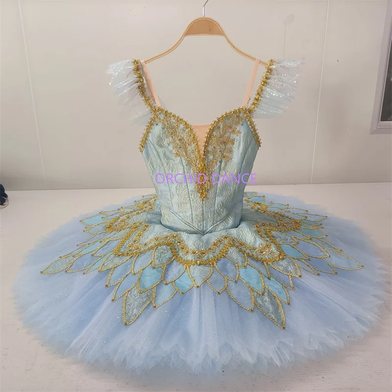 Professional Unique Design Custom Size 12 Layers Kids Girls Women Adult Dance Performance Wear Blue Bird Ballet Tutu Costumes