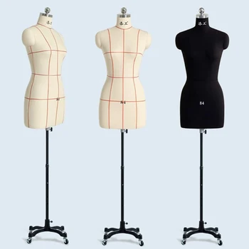 Pinnable Female Tailor's Mannequin for Dressmaker with Wheels and Brakes Half Body 84…