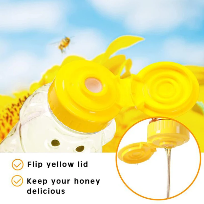 10 Pcs 8Oz Honey Jar Plastic Bear Honey Bottles Jars Clear Honey Containers Dispenser Honey Squeeze Bottle Juice Bottle