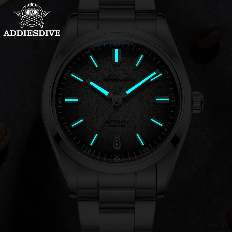 ADDIESDIVE New 39mm Watch Men Top Brand NH35 Automatic Retro Fashion 100m Waterproof Domed Glass Luminous Mechanical Watch