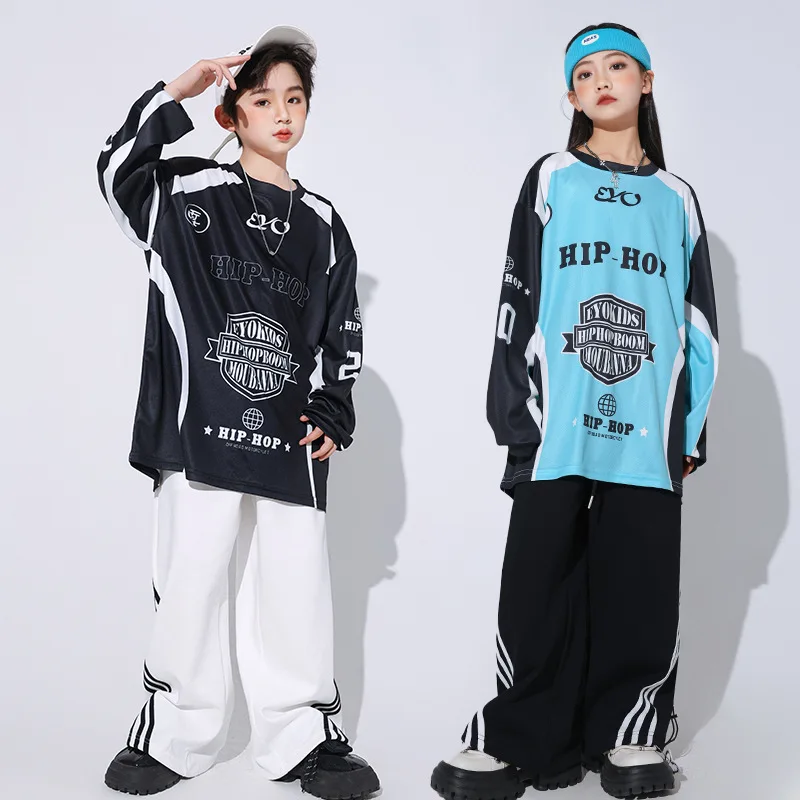 Jungen Street Dance Kostüm Hip Hop T-shirt Shorts Lose Hosen Modern Dance Kleidung Mädchen Jazz Bühne Leistung Tragen Trainingsanzug
