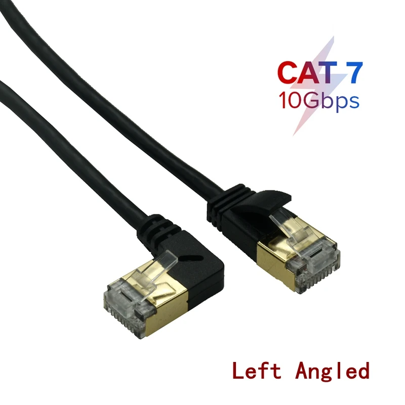 90 stopni RJ45 kabel Ethernet Cat7 RJ45 Lan 10Gb kabel STP Internet 5m 10m 20m 30m kabel krosowy do PC Router Laptop