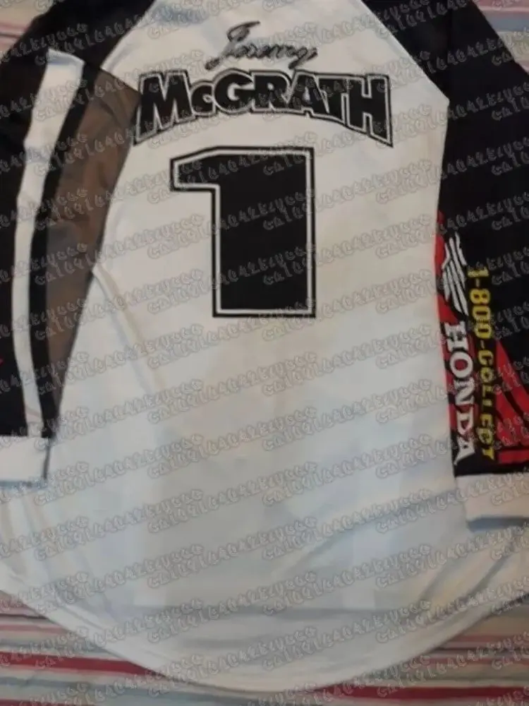 Maillot Honda Motocross Vintage # 1 MCGRATH Racing Products Chemise de moto respirante à manches longues à séchage rapide Jersery confortable