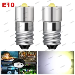 2PCS E10 LED Bulb E10 Flashlight 3W White 3V 6V 6.3V 12V 18V 24V Non Polary Camping Hiking Caving Bike Emergency Work Light