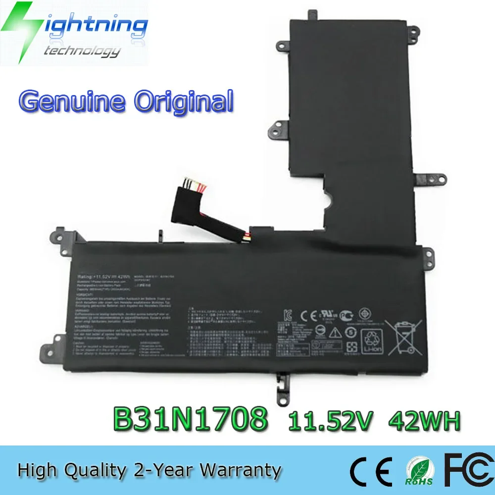 New  Original B31N1708 11.52V 42Wh Laptop Battery for Asus VivoBook Flip 15 TP510 TP510UA TP510UF TP510UQ 0B200-02720000