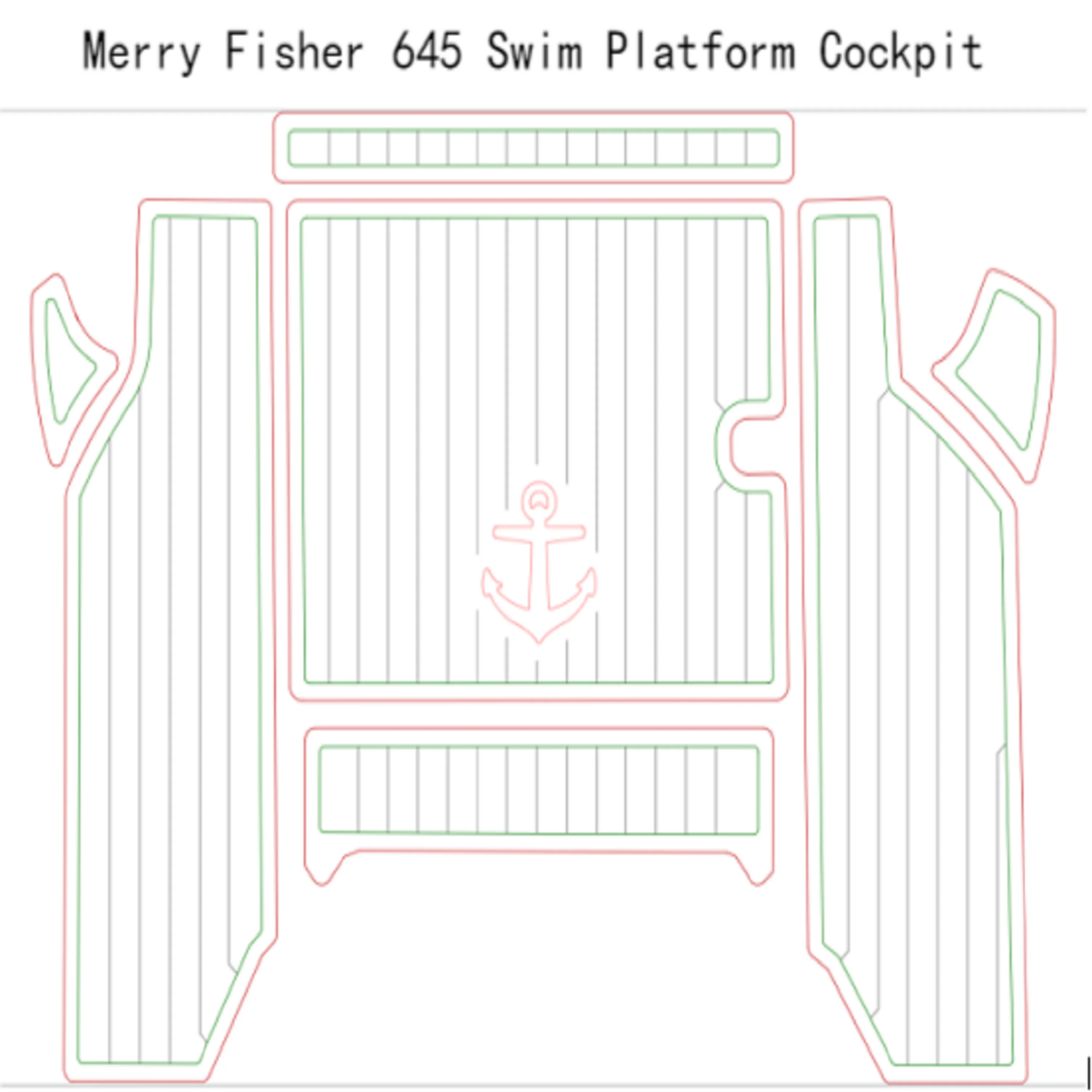 

Накладка на палубу из ЭВА-материала под тик для лодки Merry Fisher 645 (платформа для плавания и кокпит)