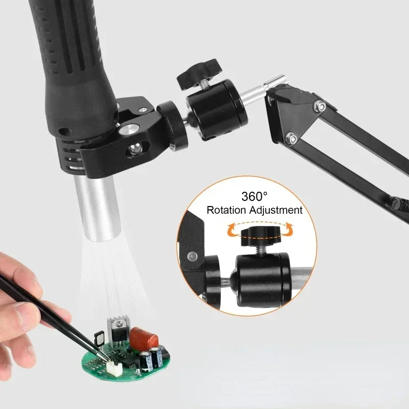 Imagem -06 - Rotatable Motherboard Fixture Secador de Cabelo Titular Terceira Solda Helping Hands Heat Gun Bracket Soldagem Ferramenta 360 °