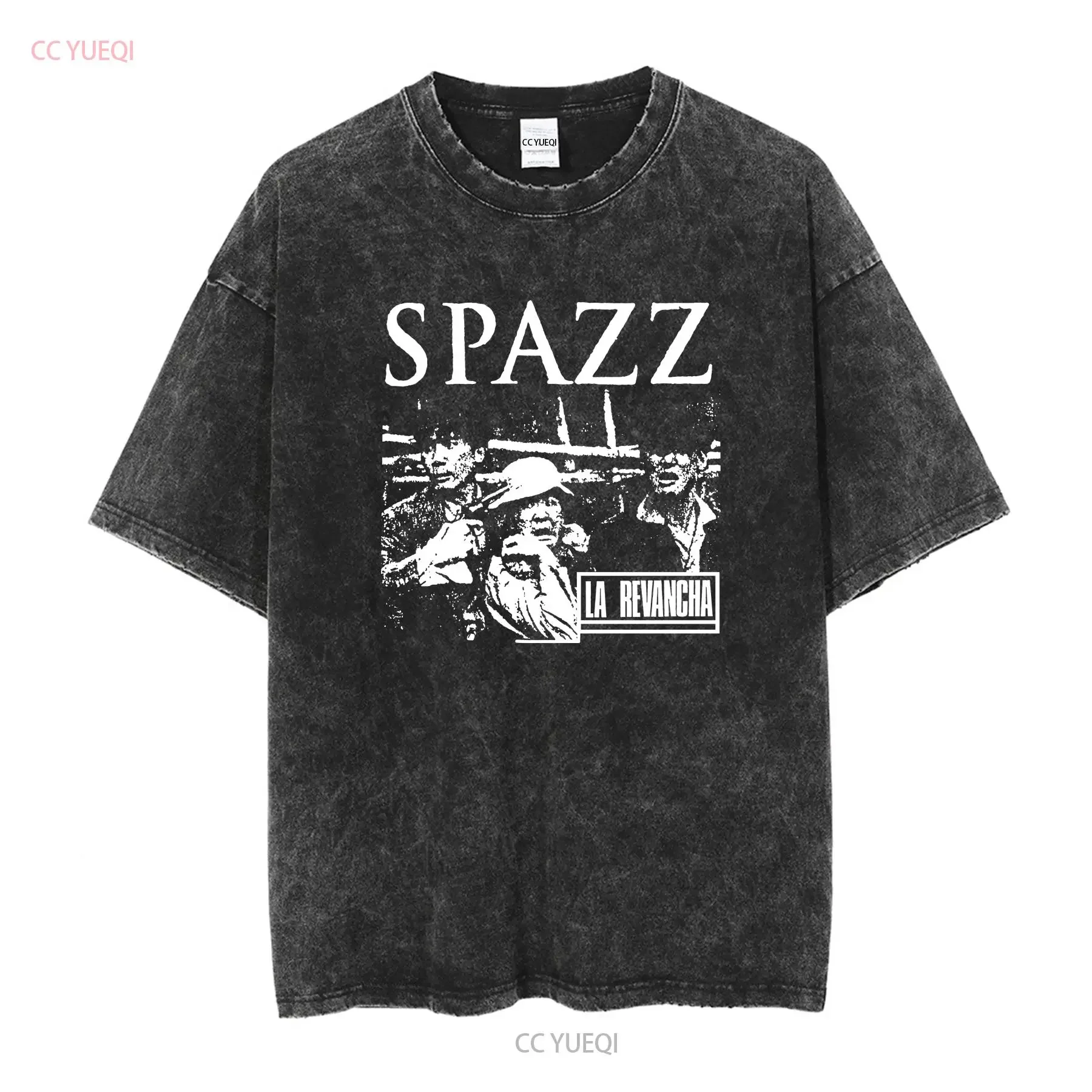 Spazz La revancha Band Brand New T shirt TE1959 long sleeves vintage Washed Casual Top For Everyday Wear Soft fashion Slightly