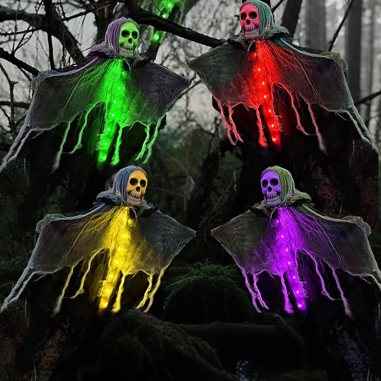 

Светящиеся страшные призраки Хэллоуина, Использование на открытом воздухе, Украшение на Хэллоуин, Ужасающий подвесной призрак с подсветкой, для Хэллоуина Подвесные украшения на крыльце, Двор или Дерево, Использование на открытом воздухе.