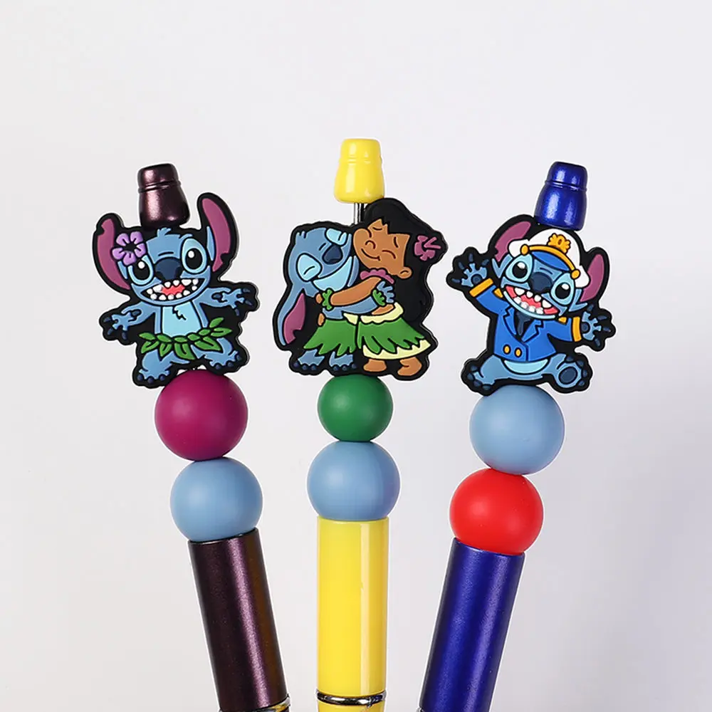 10 pièces lilo et point Silicone perles focales Silicone bébé bricolage sucette chaîne Clips perles stylo porte-clés jouet bijoux accessoires