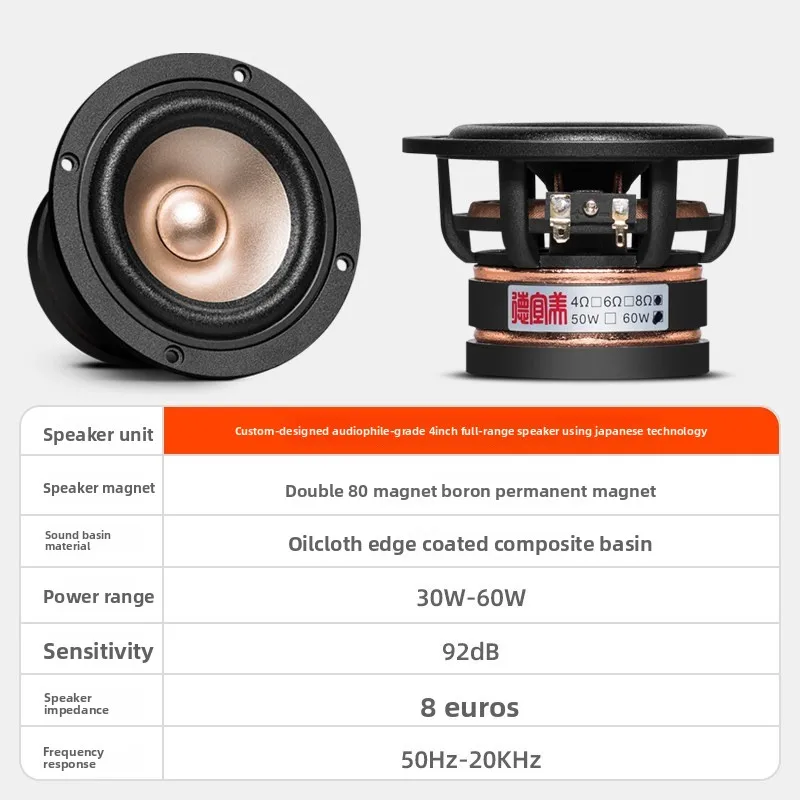 

4-дюймовый пассивный полочный динамик Hi-Fi, комплект для самостоятельной сборки с импортным широкополосным динамиком на выбор, 2 шт./пара