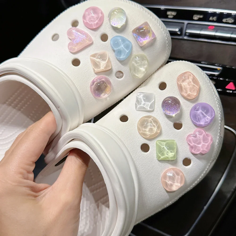 Sapato Charme com Cristal Artificial Talão, Cadeia DIY Decoração, Fivela para Buraco, Conjunto de Acessórios para Crianças, Presente para Meninas