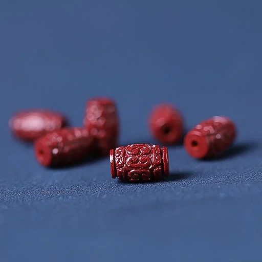 5A Natural Cinnabar Buddha Word Zinnober Genuine Vermilion Single Bead DIY Jewelry Material