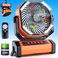 Portable Table USB Fan Air Circulators 20000mAh  Wireless Fan Rechargeable Household Camping Fan With Light D12 Auto Oscillating