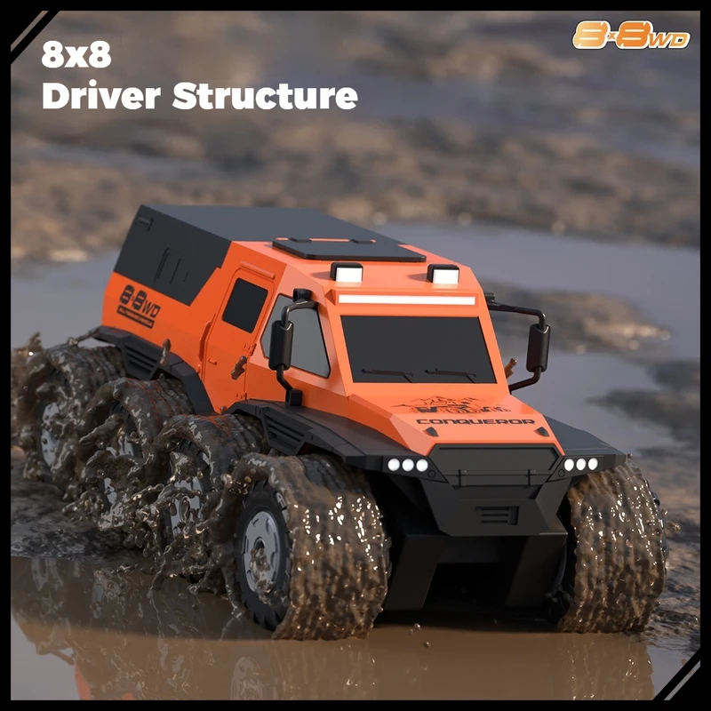 

8WD Amphibious RC Car 8 Wheel Off-Road Vehicle Electric Drift Stunt Truck Remote Control Racing Toy Water Land Dual Mode Car