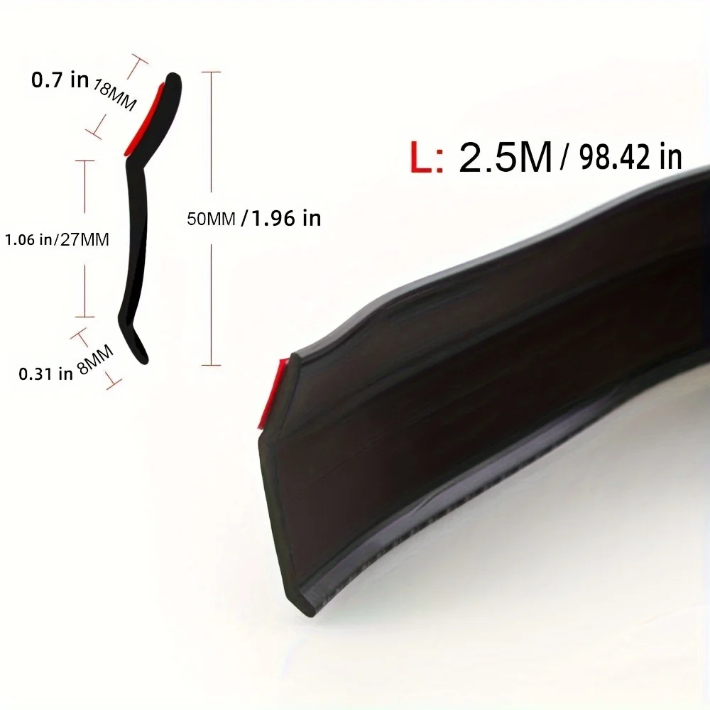 Rubber front bumper lip, universal car spoiler protector bumper protection device collision bar, carbon fiber modified accessory