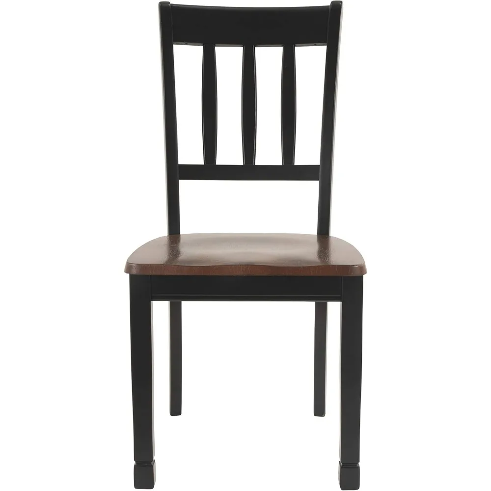 Owingsville Silla auxiliar moderna para comedor de granja, juego de 2, negro y marrón