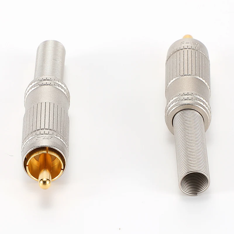 

F-09 Gold Plated Welding Wiring RCA plug 6.35 Headset Plug Connector For Guitar Radio AV Sudio HIFI Video Connector plug