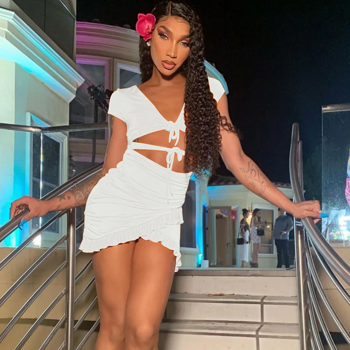 Robe moulante robes africaines pour femme Grunge Alternative années 90 en détresse bord décontracté délavé noir aspect porté finition brute neutre