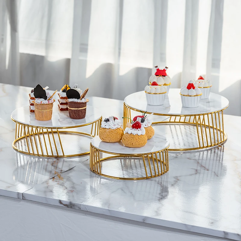 Stainless steel cold meal tea break table buffet dessert ornament display stand cake plate afternoon tea snack shelf