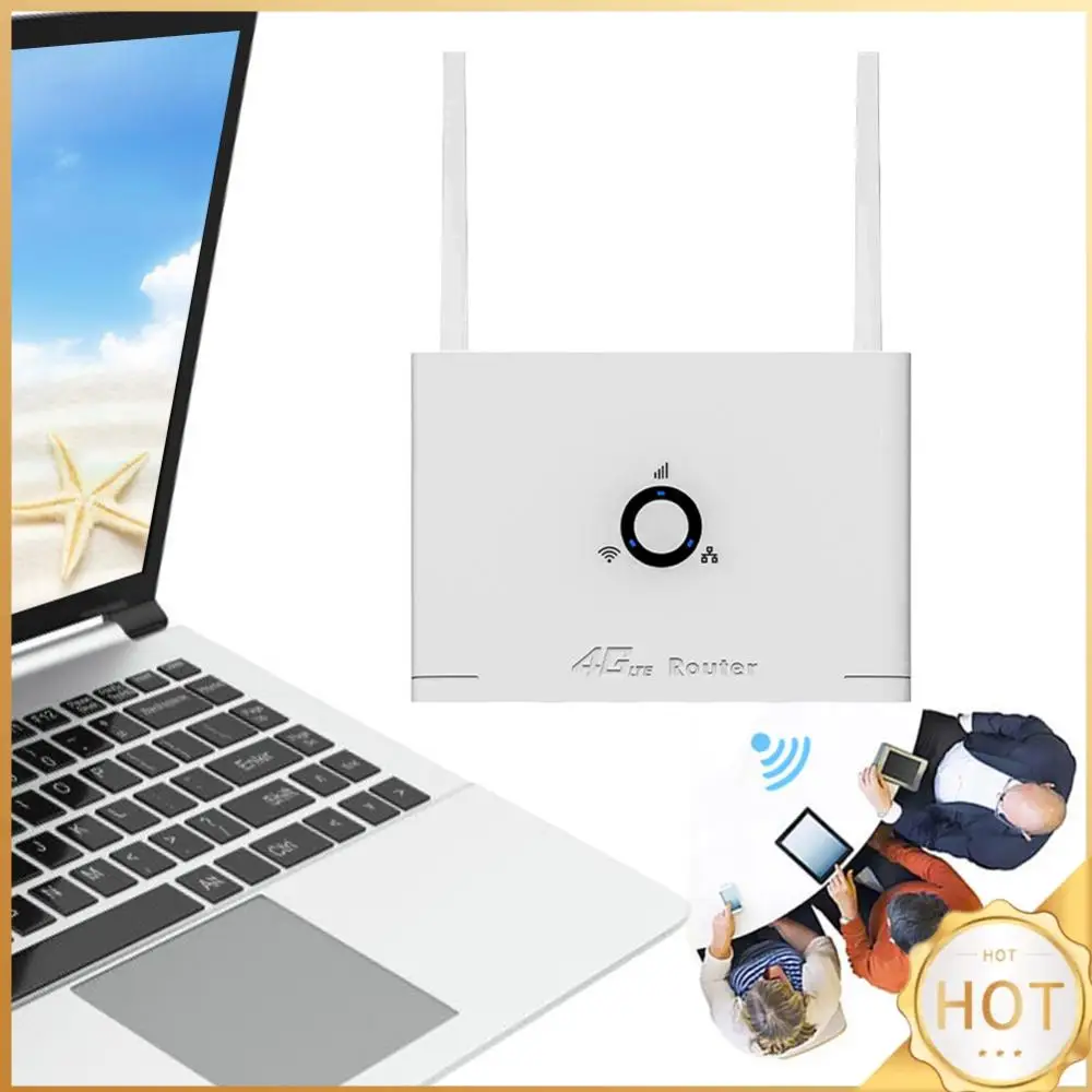 راوتر منزلي لاسلكي مع فتحة بطاقة SIM مودم لاسلكي 300 ميجابت في الثانية نقطة اتصال واي فاي لاسلكية 2 هوائي خارجي 4G بطاقة SIM راوتر