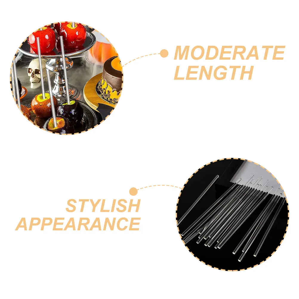 100 قطعة من أعواد الأكريليك الشفافة قضبان المصاصة لكعكة الملوثات العضوية الثابتة للكب كيك القبعات العالية شرب النمامون لتقوم بها بنفسك قضبان الشوكولاتة الزخرفية