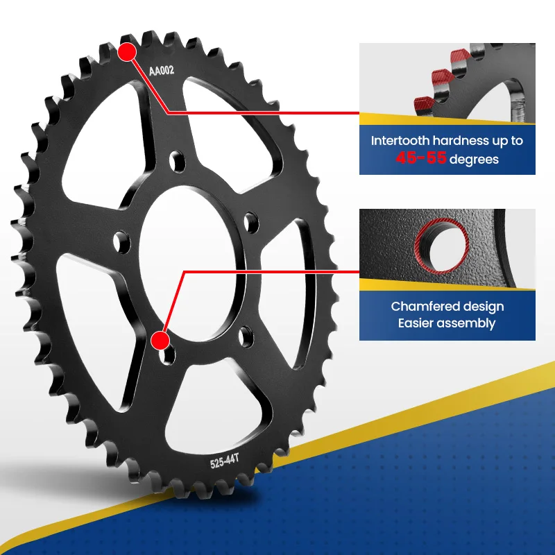 

For Benelli BN 302 600 400 Imperiale 500 800 Leoncino TRK 502 BJ600 1130 TNT 600 752 1000 900 Tornado TRE 42/44/46T Sprocket 525