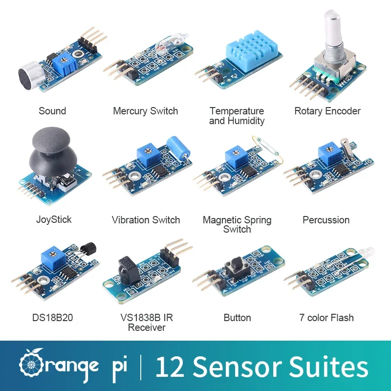 12pcs/lot Orange Pi Set Button DS18B20 Sound Module