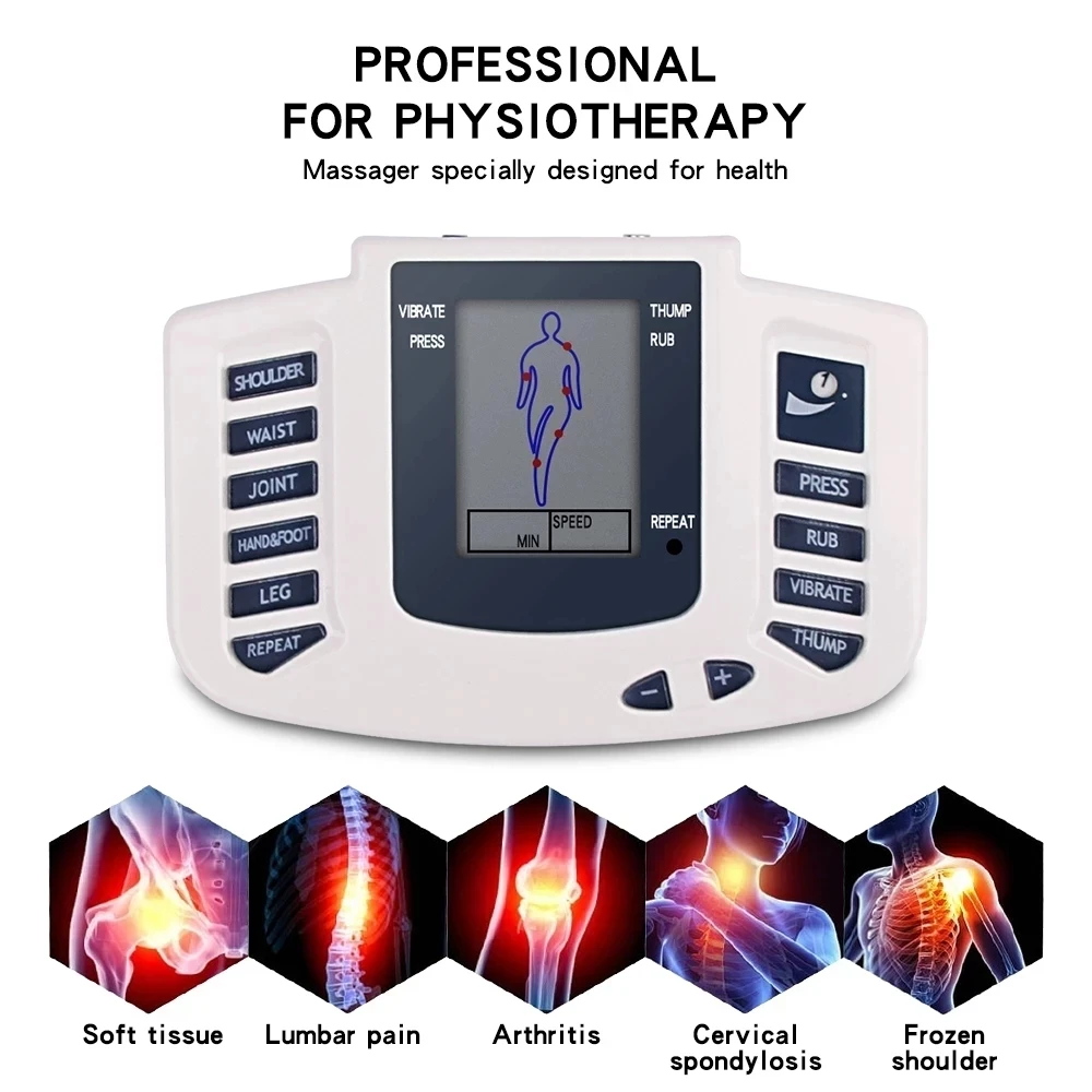 8 Modes Digital Therapy Electric EMS Muscle Health Relax Machine Physiotherapy Slimming Electronic Pulse Body Massager Full Set