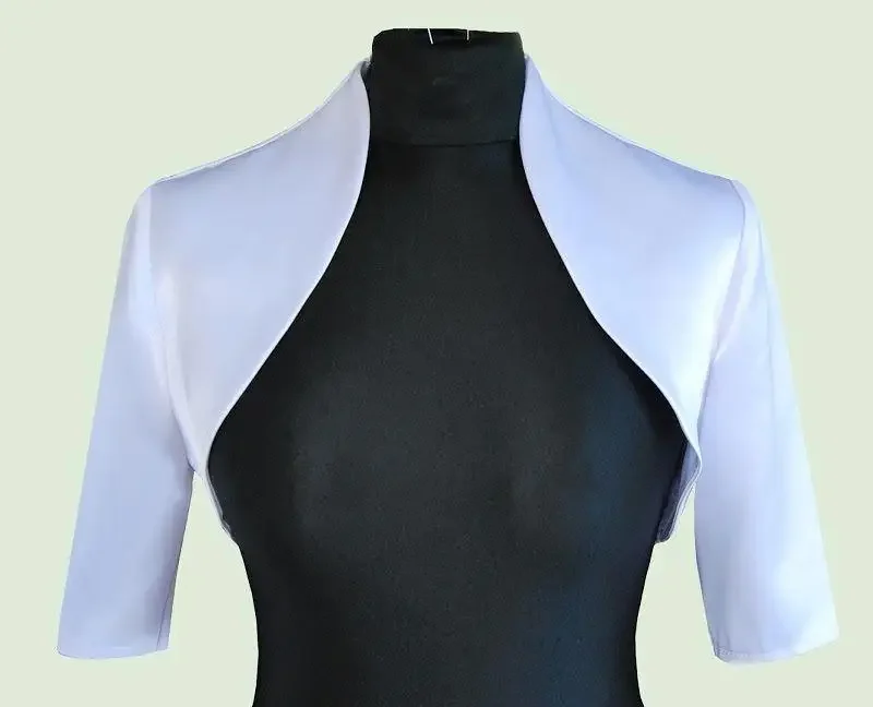 

Half Sleeve Wedding Bridal Jacket Satin Party Bolero For Wedding Dresses Bridal Coat Custom Made