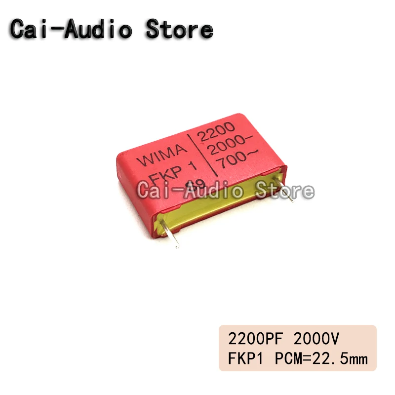 2PCS/5PCS/10PCS/Lot Germany WIMA FKP1 2000V 2200PF 2000V222 2.2NF Film Capacitor 2000v2200PF 222 Pitch 22.5mm FKP1U012205D00