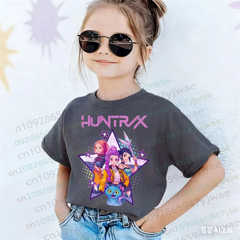 

Kpop Demon Hunters Parent Child Clothing Kpop Demon Hunters Kid Gift Summer Casual Fashion Cotton Kid's Tshirt Cosplay Clothing