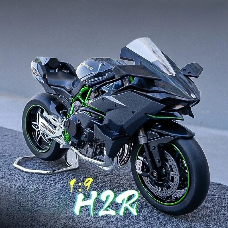 

1:9 H2R H2 Simulation Alloy Motorcycle Model Sound Light Diecast Car Kid Gift Toy Car Series Collection Display