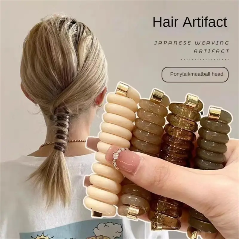 New Rubber Telephone Wire Spiral Braided Ponytail Holder Elastic Bands Bundle Scrunchies For Women Hair Accessories Headband