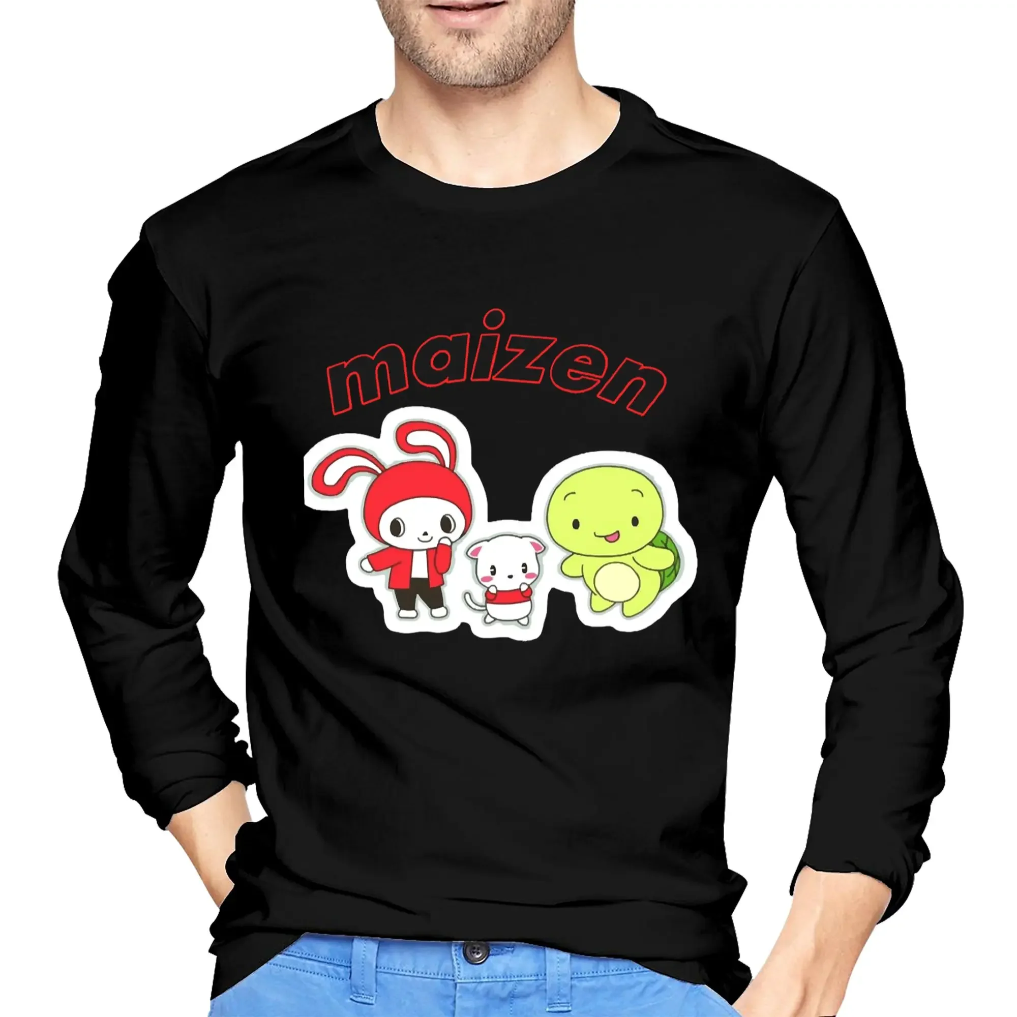 

Jj Mikey Maizen Мужская футболка с длинными рукавами Дышащие футболки с круглым вырезом Весенние и осенние мужские топы