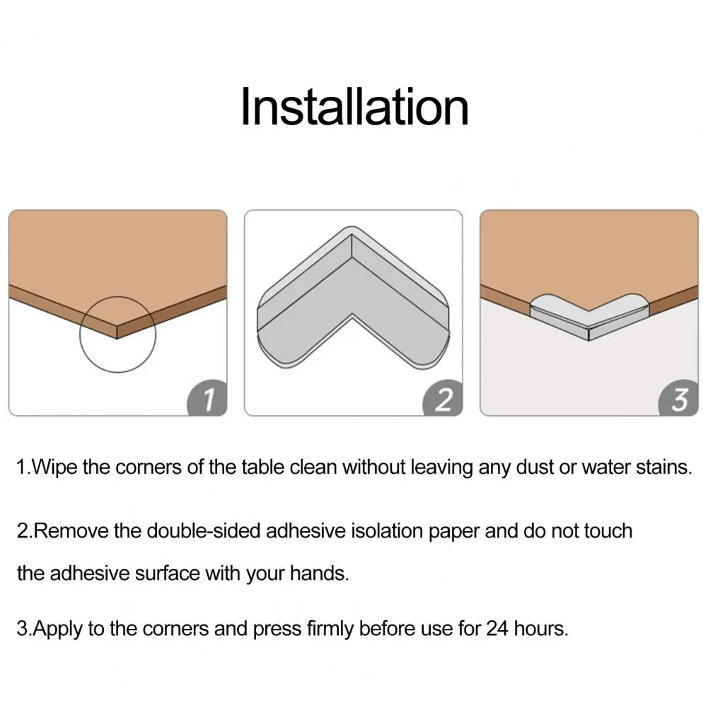 1 Set Soft Edge Protector Bump-proof Table Corner Guard Self-adhesive Wrapping Living Room Corner Cover Anti-collision