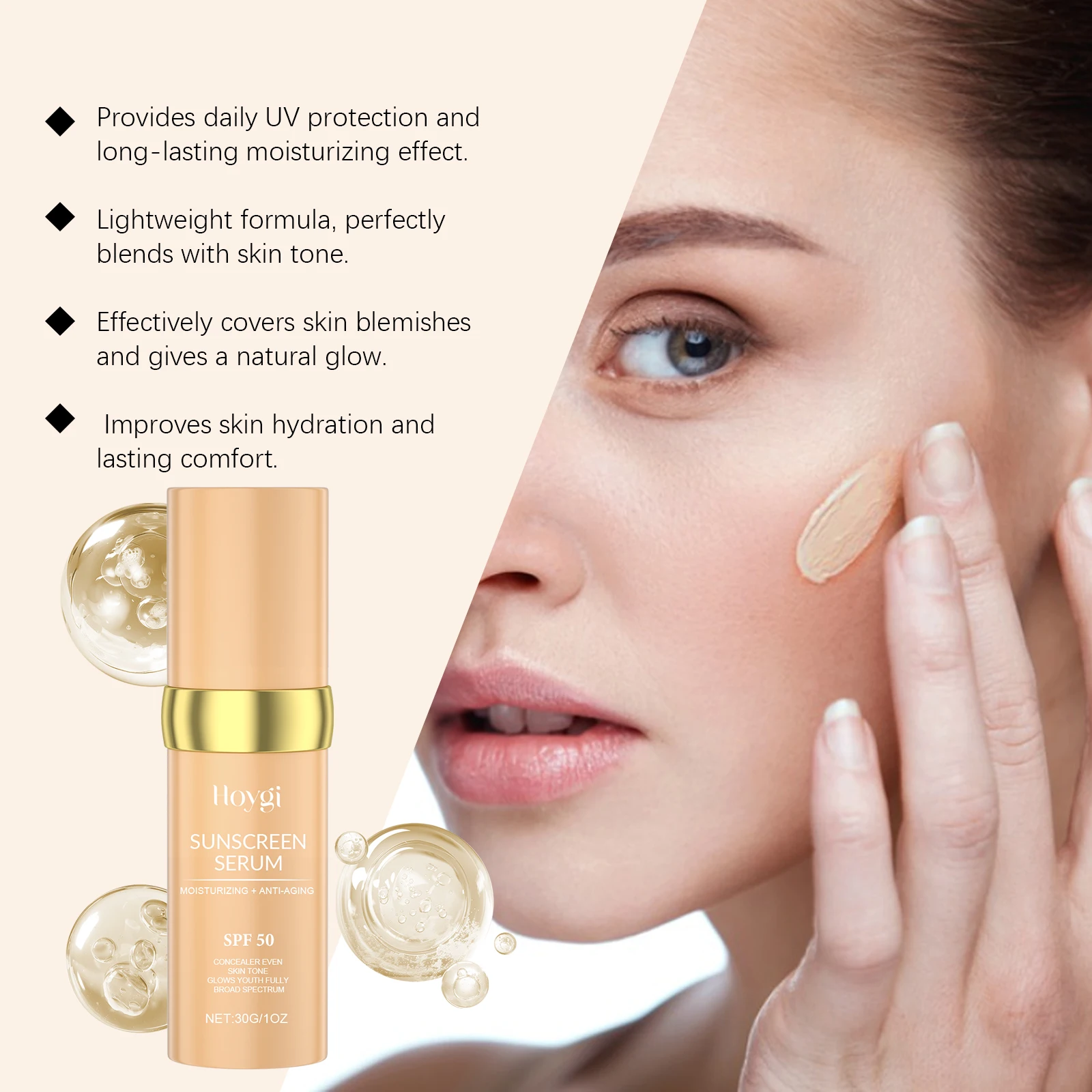 Moisturizing Face Concealer Cream Hydrating Sunscreen Primer Lightweight Natural Brightening for All Skin Flawless Base Makeup