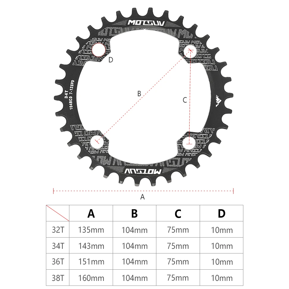 RACEWORK XT 9/10/11 Speed MTB จักรยาน Crankset 170/175MM Hollow Integrated Crank 104BCD 32/34/36/38T Chainwheel จักรยานอะไหล่