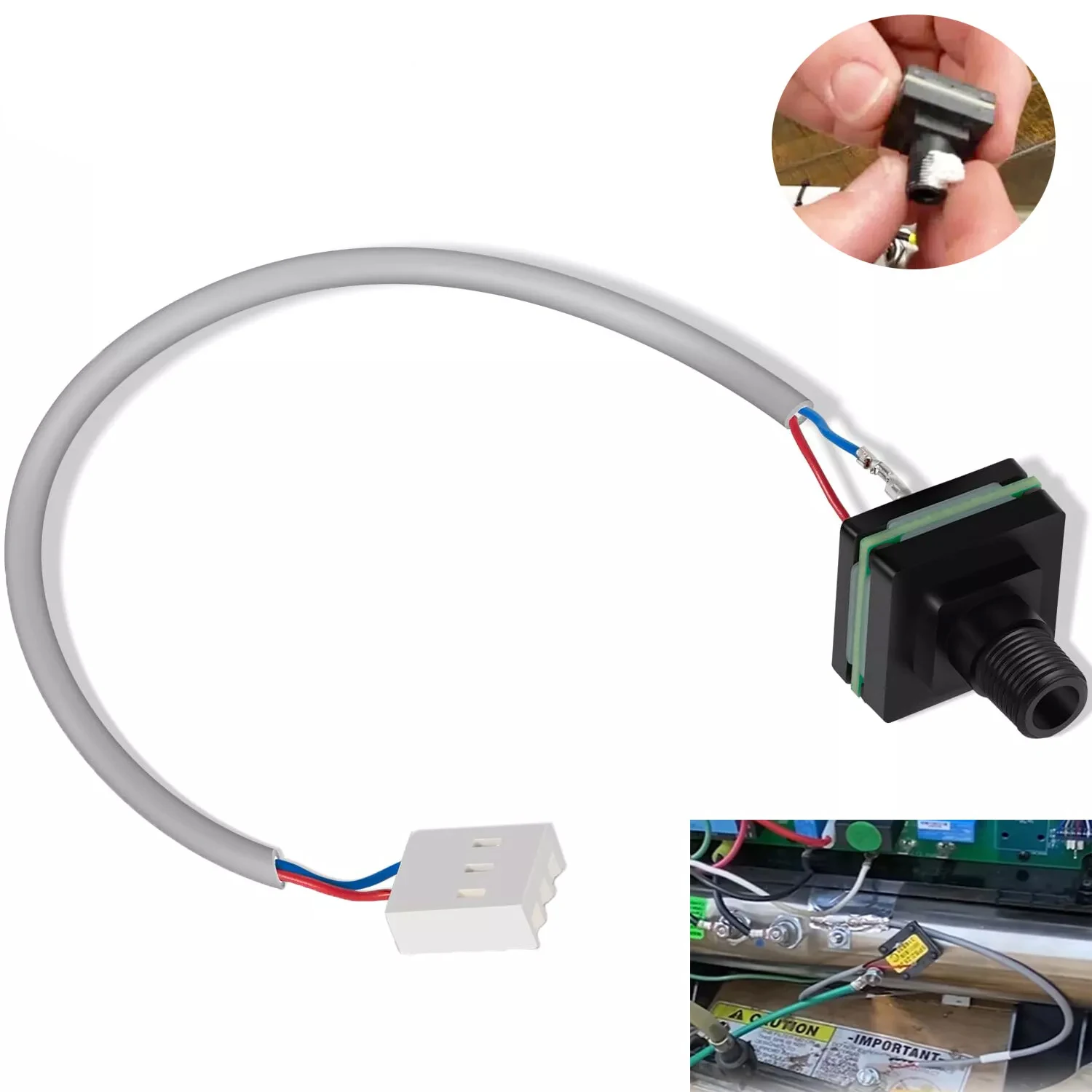 73995 Interruptor de presión apto para Caldera Vacanza, para punto de acceso de aguas termales y Solana (2006 cuores), con roscas estándar MPT de 1/8"
